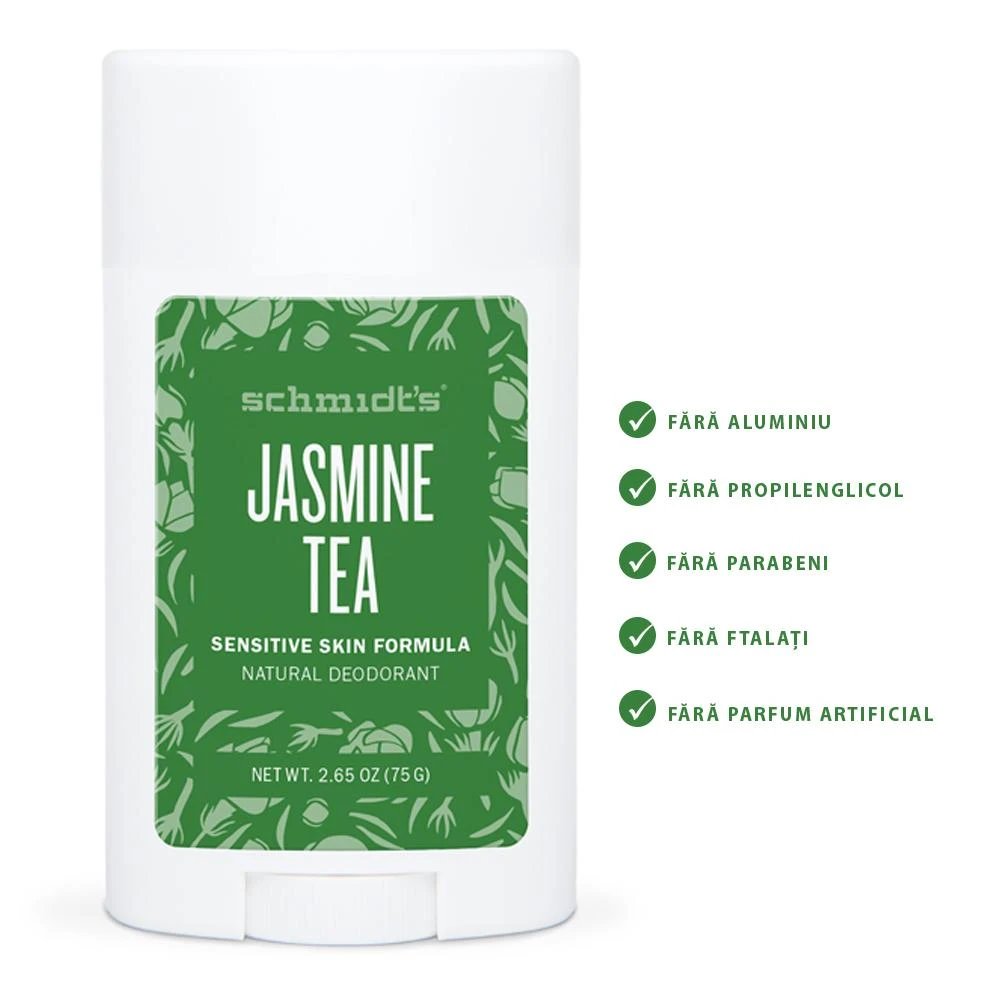Deodorant stick cu magneziu pentru piele sensibila, Jasmine Tea - Schmidt's Deodorant